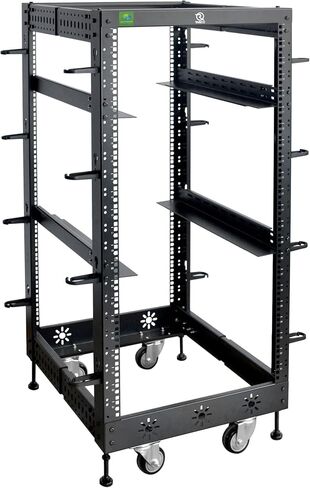 RIVECO 42U 19" Adjustable Depth Server Rack Support Up to 1700LBS Floor Standing 4 Post Rack with L Rails & Load-Bearing Casters Universal for Network Equipment Black in Kuwait