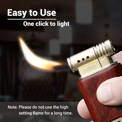 Yusud Vintage Trench Lighter, Cool Lighter Butane Refillable, Antique Flip Lighter, Retro Soft Flame Table Lighters, Unique Birthday Gift for Men Women in Saudi Arabia