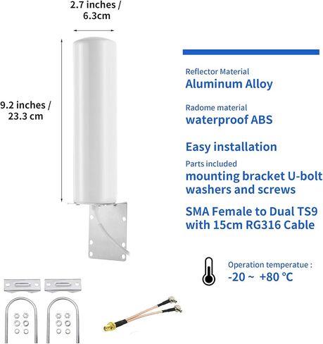 High Gain 10-12dBi External SMA Male/Dual TS9 3G 4G LTE Bracket Mount Long Range Antenna for Netgear Nighthawk M1 MR1100 Verizon Jetpack 8800L Mobile Hotpots Router MiFi Mobile Hotspot 4G LTE Router in Saudi Arabia