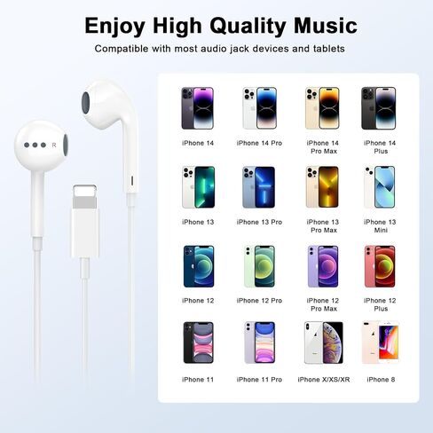 wamaxlink [Apple MFi Certified iPhone 14 13 12 11 Pro Max Headphones Wired | 2 Pack Wired iPhone Earphones with Built-in Mic & Volume Control In-Ear Earbuds for iPhone 14 13 12 11 Pro Max XS XR X 8 in Saudi Arabia