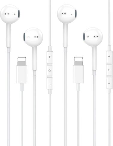 wamaxlink [Apple MFi Certified iPhone 14 13 12 11 Pro Max Headphones Wired | 2 Pack Wired iPhone Earphones with Built-in Mic & Volume Control In-Ear Earbuds for iPhone 14 13 12 11 Pro Max XS XR X 8 in Saudi Arabia