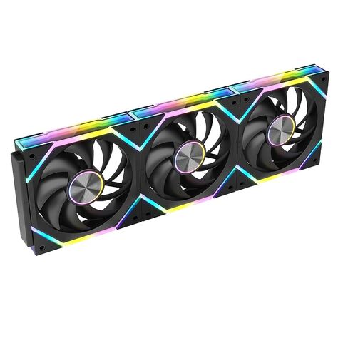 RUIX J2 120mm ARGB PWM Case Fan 3-Pack, Upgraded Snap-On Modular Fans with Contact Pin Connection, Improved Cable Management, High-Airflow PC Cooling Fans, Black, Reverse in Saudi Arabia