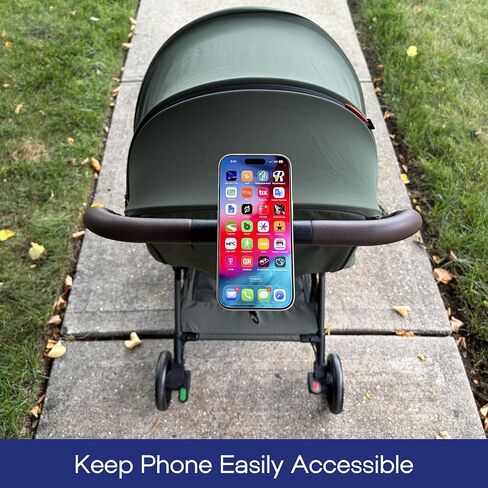 Stroller Phone Holder, MagSafe-Compatible Mount with Strong No-Wobble Clamp | Stable clamp grips stroller handlebars securely; fast magnetic attachment and 360° adjustment make viewing and removal easy. in Saudi Arabia