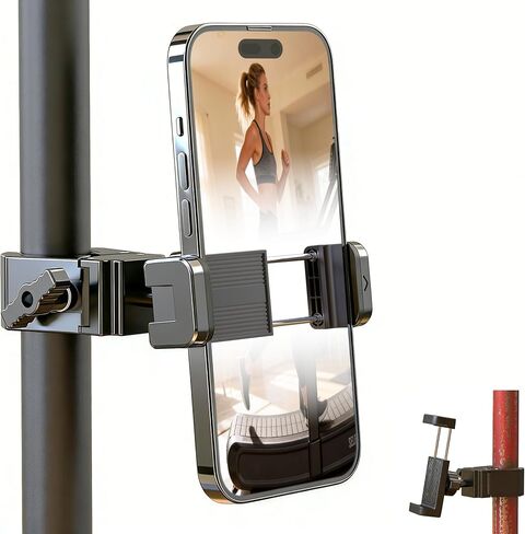 Phone Holder for Spin Bike 360° Rotatable Handlebar Phone Mount Exercise Bike, Treadmill, Stroller, Handlebar, Shopping Cart, Golf Cart,Microphone Stand Compatible with 4.7-7" Phone in Kuwait