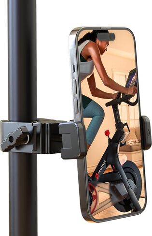 Phone Holder for Spin Bike 360° Rotatable Handlebar Phone Mount Exercise Bike, Treadmill, Stroller, Handlebar, Shopping Cart, Golf Cart,Microphone Stand Compatible with 4.7-7" Phone in Kuwait