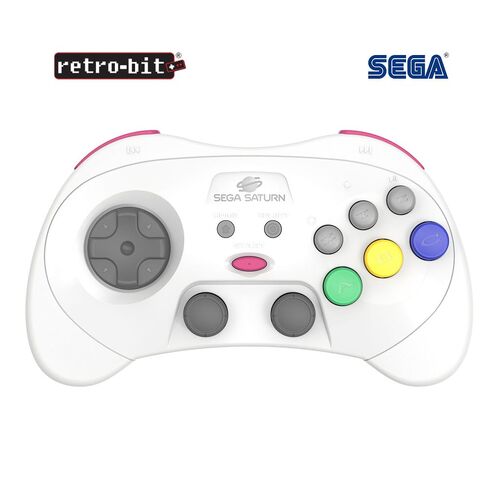 Retro-Bit SEGA Saturn® PRO - 2.4GHz Wireless Controller - (Black) | Officially Licensed | Includes 2 Receivers for Original Sega Saturn, Sega Genesis Mini, Switch, PC, Mac in Saudi Arabia