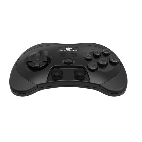Retro-Bit SEGA Saturn® PRO - 2.4GHz Wireless Controller - (Black) | Officially Licensed | Includes 2 Receivers for Original Sega Saturn, Sega Genesis Mini, Switch, PC, Mac in Kuwait