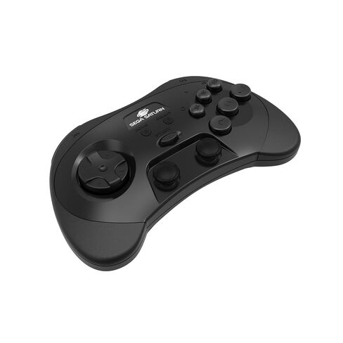Retro-Bit SEGA Saturn® PRO - 2.4GHz Wireless Controller - (Black) | Officially Licensed | Includes 2 Receivers for Original Sega Saturn, Sega Genesis Mini, Switch, PC, Mac in Kuwait