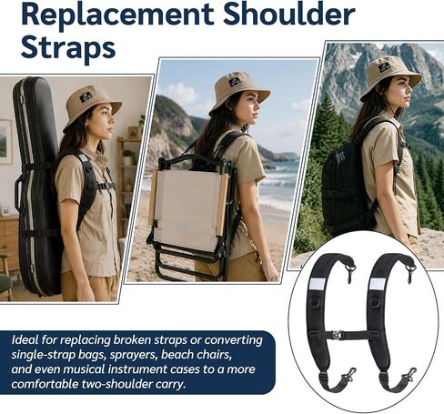 hanmir Backpack Straps Replacement, Padded and Adjustable Shoulder Straps with Chest Strap, Fit for Backpacks, Golf Bags, Musical Instrument Cases in Saudi Arabia