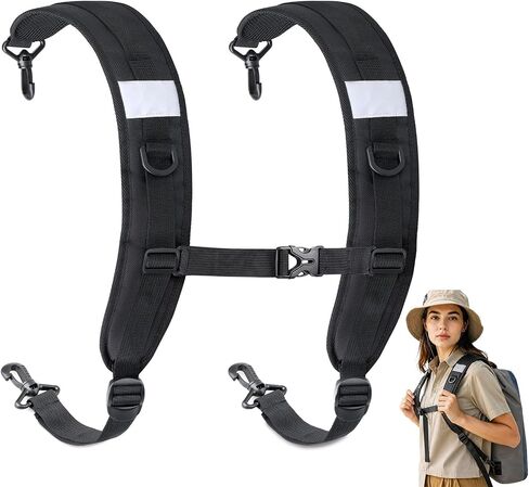 hanmir Backpack Straps Replacement, Padded and Adjustable Shoulder Straps with Chest Strap, Fit for Backpacks, Golf Bags, Musical Instrument Cases in Saudi Arabia