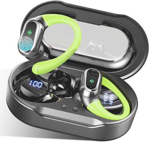 Wireless Earbuds, 2026 Bluetooth 5.4 Headphones Sport, 60Hrs HiFi Stereo Deep Bass Over-Ear buds with ENC Noise Cancelling Mic, IP7 Waterproof & LED Display Earphones with Earhooks for Workout/Running in Saudi Arabia