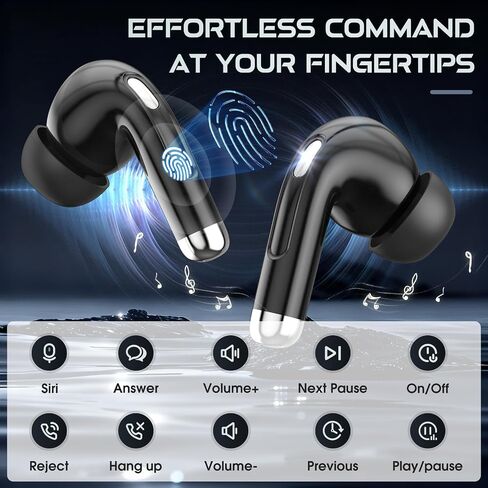 TRAUSI Wireless Earbuds with Smart Touch Screen & 180° Rotating Case – Bluetooth 5.4 Headphones, Noise Cancelling Ear Buds, Stress Relief Design Earphones in Saudi Arabia