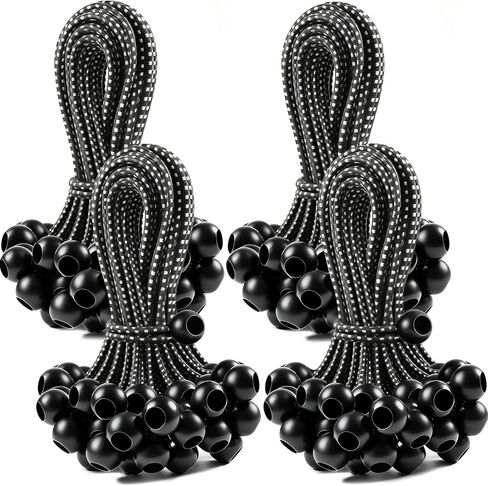 100 Pack Ball Bungee Cords 6 Inch, Heavy Duty Bungee Cord with Balls Canopy Tarp Tie Downs Bungee Balls for Camping, Shelter,Cargo,Tent Poles UV Resistant in Saudi Arabia