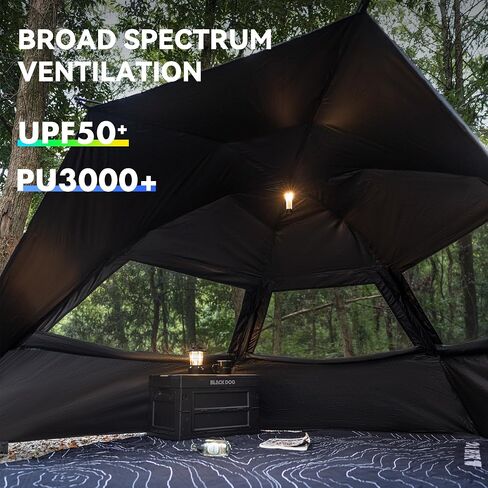 BLACKDOG Beach Instant Tent Camping Sun Shelter with Sandbags | Blackout Coating UV Protection UPF 50+, Waterproof, 3s Easy Setup, Mesh Windows in Saudi Arabia