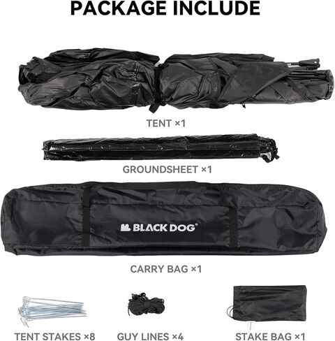 BLACKDOG Beach Instant Tent Camping Sun Shelter with Sandbags | Blackout Coating UV Protection UPF 50+, Waterproof, 3s Easy Setup, Mesh Windows in Saudi Arabia
