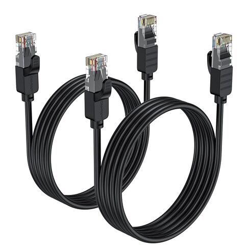 Cat 6 Ethernet Cable 100 ft, Indoor/Outdoor High Speed 10Gbps Internet Cable, 26awg UTP Black RJ45 LAN Patch Cables, Ethernet Cord Suitable for Games, Computers, Televisions, Routers, Printers in Saudi Arabia