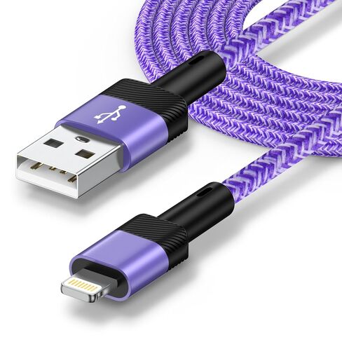 10FT iPhone Fast Charger Cord Compatible with iPhone 14 13 12 11 Pro Max XR XS X 8 7 6 Plus SE,iPad Pro Air Mini,iPod,3.1A 10 Foot Long Cord Appl e Charger iPhone Fast Cable Car Cord Nylon Braided in Saudi Arabia
