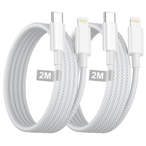 USB C to Lightning Cable 6FT 2Pack,[Apple MFi Certified] iPhone Fast Charger Cord Nylon Braided Power Delivery Type c to Lightning Cable Fast Charging for Apple iPhone 14 13 12 11 Pro Max X 8 7 6/iPad in Saudi Arabia