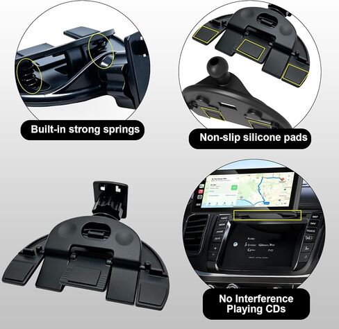 cd Holder,CD Slot Mount for CarPlay Screen,360° Rotatable Adjustable Arm with 17mm Universal Ball Head, Compatible with CarPlay Android Auto Monitor GPS Bracket in Saudi Arabia