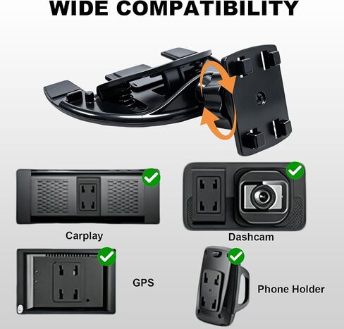 cd Holder,CD Slot Mount for CarPlay Screen,360° Rotatable Adjustable Arm with 17mm Universal Ball Head, Compatible with CarPlay Android Auto Monitor GPS Bracket in Saudi Arabia