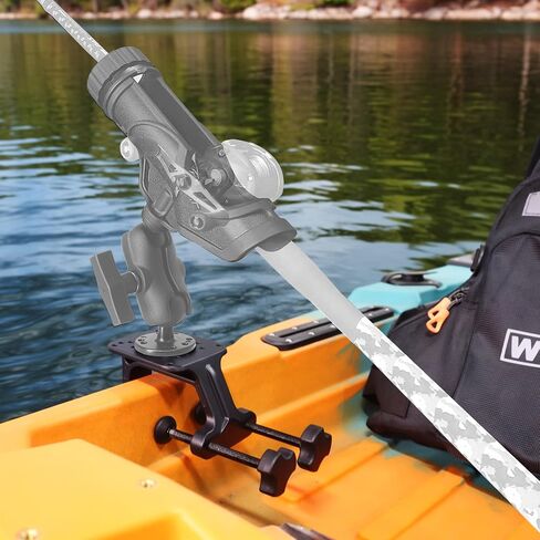 الألومنيوم الثقيلة قارب كبير Gunwale المشبك قاعدة تثبيت | فتحة مشبك C سريعة الفك. قاعدة بحرية شديدة التحمل. متوافق مع وحدات ذاكرة الوصول العشوائي (RAM) ذات ذراع كروي مقاس C مقاس 1.5 بوصة in Kuwait