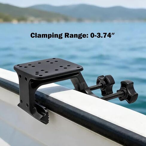 الألومنيوم الثقيلة قارب كبير Gunwale المشبك قاعدة تثبيت | فتحة مشبك C سريعة الفك. قاعدة بحرية شديدة التحمل. متوافق مع وحدات ذاكرة الوصول العشوائي (RAM) ذات ذراع كروي مقاس C مقاس 1.5 بوصة in Kuwait