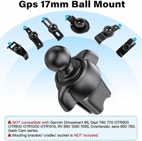 APPS2Car Garmin GPS Car Mount, 17mm Ball Air Vent Mount | Compatible with Garmin Nuvi, Drive, DriveSmart, Dezl & Other 17mm Ball GPS Devices– 360° Adjustable, Secure & Easy to Install in Kuwait