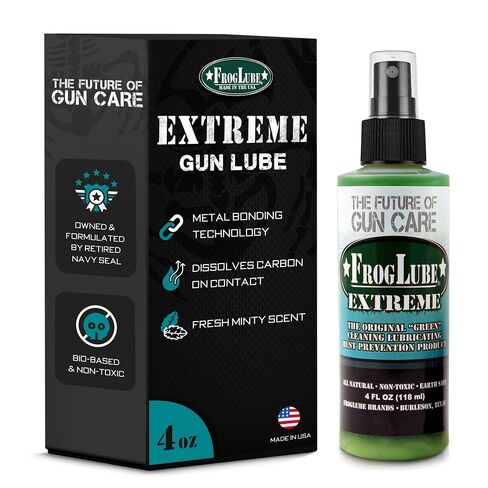 FrogLube Extreme Gun Lube - مادة تشحيم غير سامة - تشحيم ويحمي | بخاخ زيت مسدس برائحة النعناع، ​​يرتبط بالمعدن لحماية دائمة - يمنع تراكم الكربون والقاذورات - يبقى نظيفًا لفترة أطول in Kuwait
