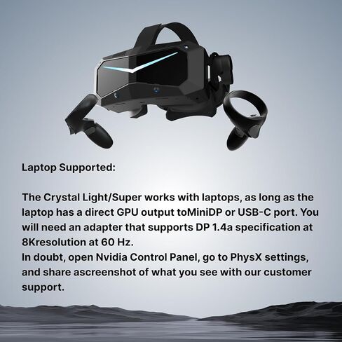 Pimax Crystal Super VR Headset,57PPD & 3840x3840 Resolution per Eye,Ultra-Sharp Image,106° Wide Field of View, Ideal for Flight simulators & VR Games in Saudi Arabia