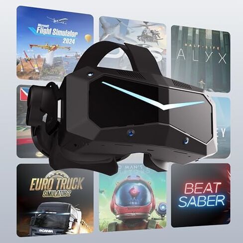Pimax Crystal Super VR Headset,57PPD & 3840x3840 Resolution per Eye,Ultra-Sharp Image,106° Wide Field of View, Ideal for Flight simulators & VR Games in Saudi Arabia
