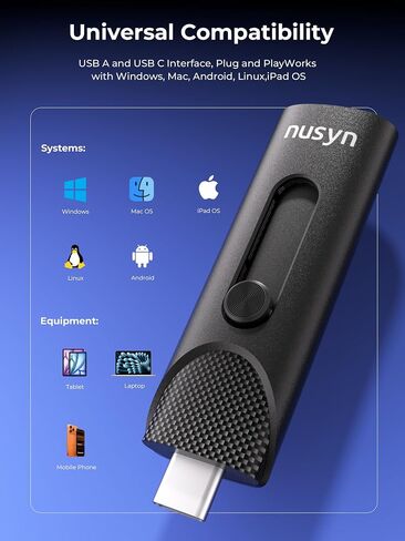 512GB External SSD/USB Drive - Up to 1050MB/s, 2-in-1 USB-C + USB-A, USB 3.2 Gen2, Portable Solid State Drive for iPhone, Android Phones/Tablets, PS4, Windows & Mac in Saudi Arabia