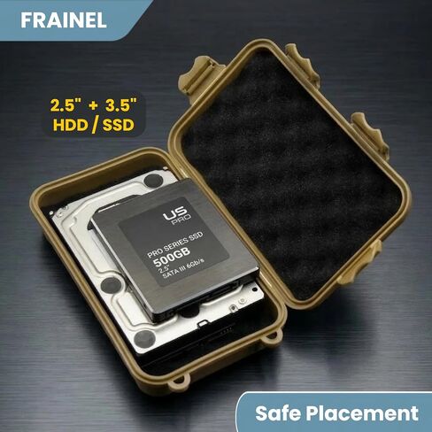 8x5 Hard Case with Foam for 3.5" Hard Drive, USB SSD, Disk, Tool | Water Repellent EDC Container & Essential Electronic Protective Organizer for Office, Lab, Workshop, and Travel in Saudi Arabia