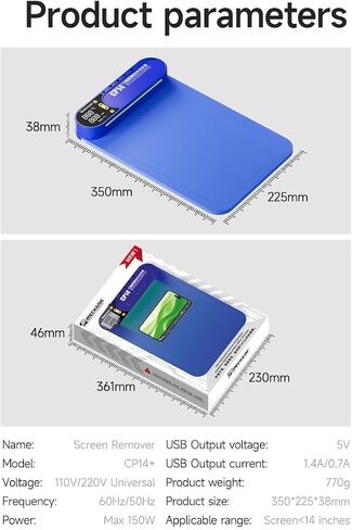 LCD Screen Heating Pad for Smartphone and Ipad-LCD Screen Seperator Machine Repair Tools Heat Plate Double Layer Silicone (CP14+) in Saudi Arabia