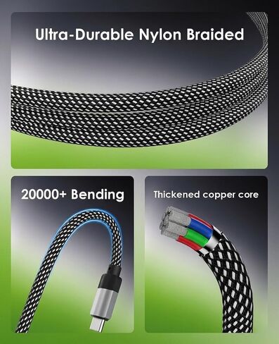 5FT Coiled Magnetic USB C to Lightning Cable, Self Winding Charger | Silver-Black Braided Type C to Lightning Charging Cord Anti Tangling for Car Desk Bed Compatible with iPhone 14 13 12 11 in Saudi Arabia
