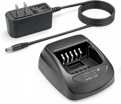 KSC-32 Charger Replacement for Kenwood NX-5200 NX-5300 NX-5400 2-Way Radio | Smart desktop charger fits NX-210 NX-300 TK-2180 TK-3180 TK-5210 KNB-33L KNB-47L KNB-48L KNB-31 KNB-32 radio battery in Saudi Arabia