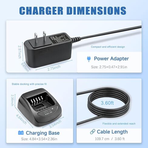 KSC-32 Charger Replacement for Kenwood NX-5200 NX-5300 NX-5400 2-Way Radio | Smart desktop charger fits NX-210 NX-300 TK-2180 TK-3180 TK-5210 KNB-33L KNB-47L KNB-48L KNB-31 KNB-32 radio battery in Saudi Arabia