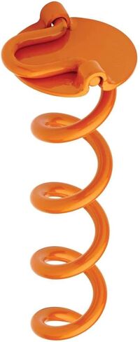Vortex (1-Pack) 10" Spiral Ground Anchors, Steel Screw In with Folding Ring, 275 lb Pull Force, Orange ANCFR10-ORG-A in Saudi Arabia