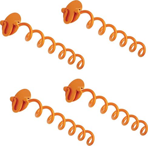 Vortex (1-Pack) 10" Spiral Ground Anchors, Steel Screw In with Folding Ring, 275 lb Pull Force, Orange ANCFR10-ORG-A in Kuwait