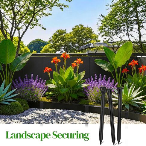 20 Pack 10'' Tent Stakes, Heavy Duty Metal Garden Landscape Edging Stakes | Garden Edging Stakes Anchoring Spike for Grass Barrier,Bender Board,Garden Edging,Tents,Pet Tie Outs,Shade Cloths,Inflatables in Saudi Arabia