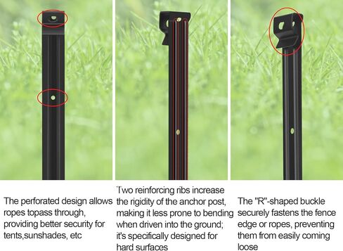 20 Pack 10'' Tent Stakes, Heavy Duty Metal Garden Landscape Edging Stakes | Garden Edging Stakes Anchoring Spike for Grass Barrier,Bender Board,Garden Edging,Tents,Pet Tie Outs,Shade Cloths,Inflatables in Saudi Arabia