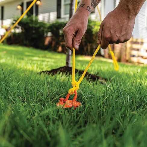 Vortex (4-Pack) 10" Spiral Ground Anchors, Steel Screw In with Folding Ring, 275 lb Pull Force, Orange ANCFR10-ORG-R in Saudi Arabia