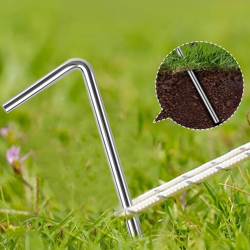 20 Pack Tent Stakes for Camping Tent, Metal Garden Edging Fence Hooks Tents Pegs for Outdoor Decorations, Gardening & Canopies, Christmas Decorations, Christmas Decoration Stakes in Saudi Arabia