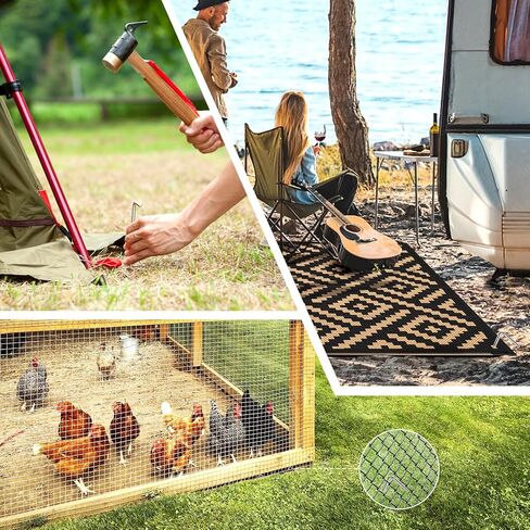 20 Pack Tent Stakes for Camping Tent, Metal Garden Edging Fence Hooks Tents Pegs for Outdoor Decorations, Gardening & Canopies, Christmas Decorations, Christmas Decoration Stakes in Saudi Arabia
