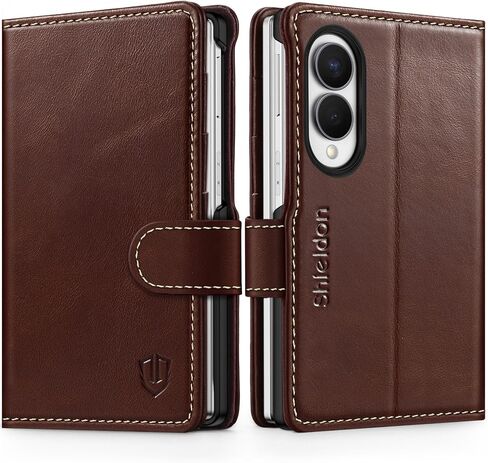 SHIELDON Genuine Leather Wallet Case for Galaxy Z Fold 8 (7.6" 2026), Black | Magnetic Closure, RFID Blocking, Credit Card Holder, Kickstand, Folio Design, Full Protection, Shockproof Phone Cover in Saudi Arabia