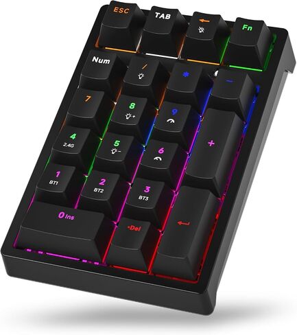 Number Pad, Mechanical USB Wired Numeric Keypad with RGB LED Backlit 21 Key Numpad,Mechanical Numeric Keypad for Laptop Desktop Computer PC Blue Switch in Kuwait
