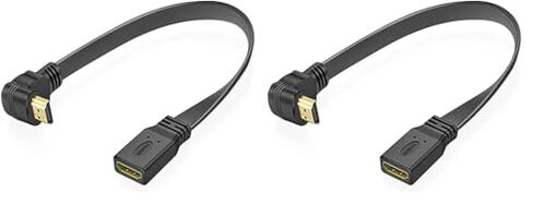 HDMI Extension Cable High Speed 90-Degree Down Angle Male to Female Extension Wire Cord HDMI Extender - Gold Plated Plugs (1FT) in Saudi Arabia