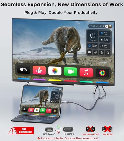 USB-C to Mini HDMI Cable, 4K@60Hz, 2K@120Hz, 1080p@120Hz, 6FT | Type-C to Mini HDMI, 4K HDR/ARC, Thunderbolt 4/3, Aluminum Shell, MacBook Pro/Air, iPhone 15/16/17, Galaxy S26/25, iPad Pro in Saudi Arabia