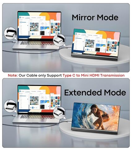 USB-C to Mini HDMI Cable, 4K@60Hz, 2K@120Hz, 1080p@120Hz, 6FT | Type-C to Mini HDMI, 4K HDR/ARC, Thunderbolt 4/3, Aluminum Shell, MacBook Pro/Air, iPhone 15/16/17, Galaxy S26/25, iPad Pro in Saudi Arabia