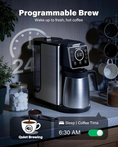 SHARDOR Single Serve & Carafe Coffee Maker, Dual Brew for K Cup Pods & Ground Coffee, Hot & Iced Drip Coffee Machine, 6-32oz Sizes, 95oz Removable Water Reservoir, 24H Programmable, Thermal Carafe in Saudi Arabia