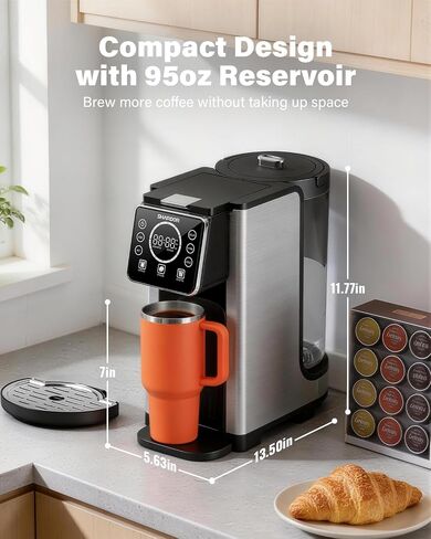 SHARDOR Single Serve & Carafe Coffee Maker, Dual Brew for K Cup Pods & Ground Coffee, Hot & Iced Drip Coffee Machine, 6-32oz Sizes, 95oz Removable Water Reservoir, 24H Programmable, Thermal Carafe in Saudi Arabia